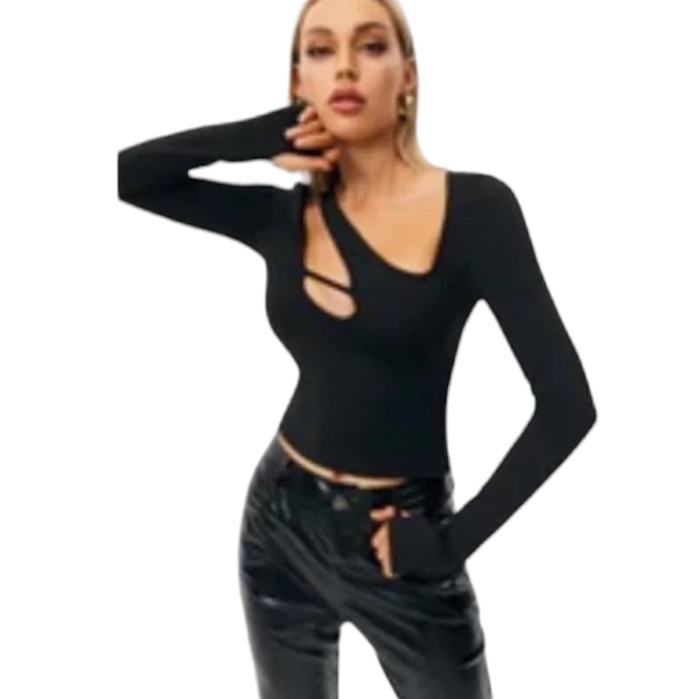 Solado Cut Out Asymmetrical Long Sleeve Top